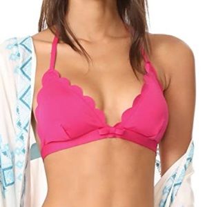 Kate Spade New York women’s Scalloped triangle bikini top pink size Large